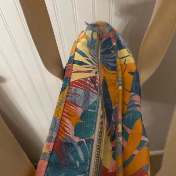 Tropical Multicolor Canvas Tote Bag - Picture 4 of 7